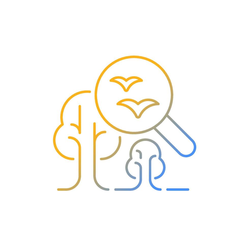 Environmental science gradient linear vector icon. Current environmental problems, natural world study. Thin line color symbol. Modern style pictogram. Vector isolated outline drawing