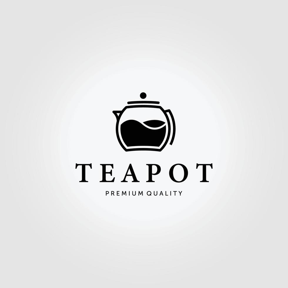 Minimal Teapot Vintage Logo Vector Illustration Design