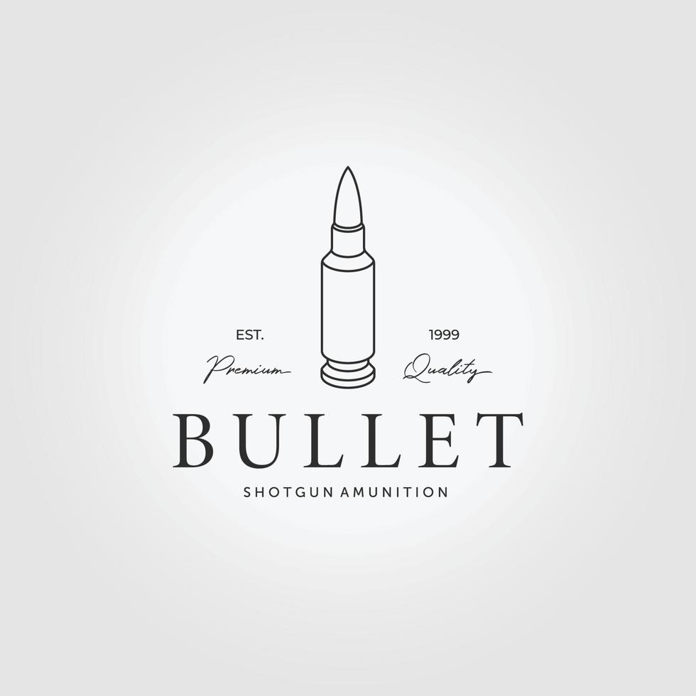 Ammo Ammunition Bullet Logo Line Art Vector Design Illustration Vintage