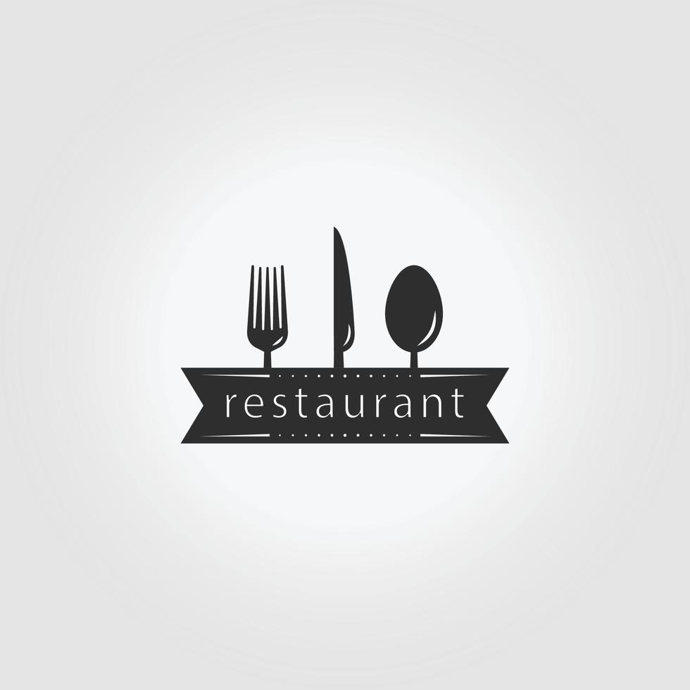 cubertería restaurante concepto logo tenedor cuchillo cuchara concepto vector icono ilustración diseño