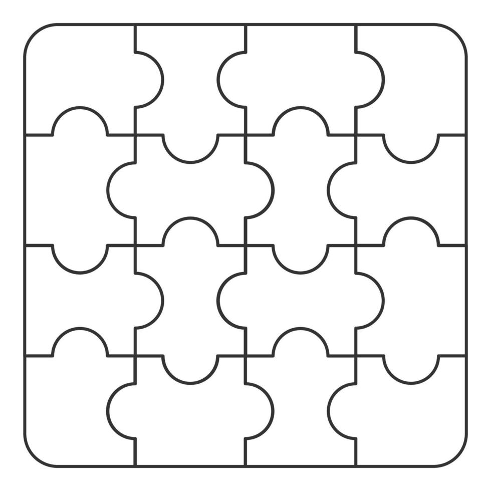 Jigsaw puzzle template of pieces icon logo vector