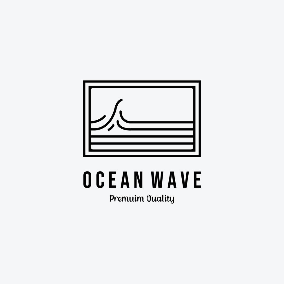 Emblem of Ocean Wave Logo Vector, Illustration Design of Minimalist Water Concept vector