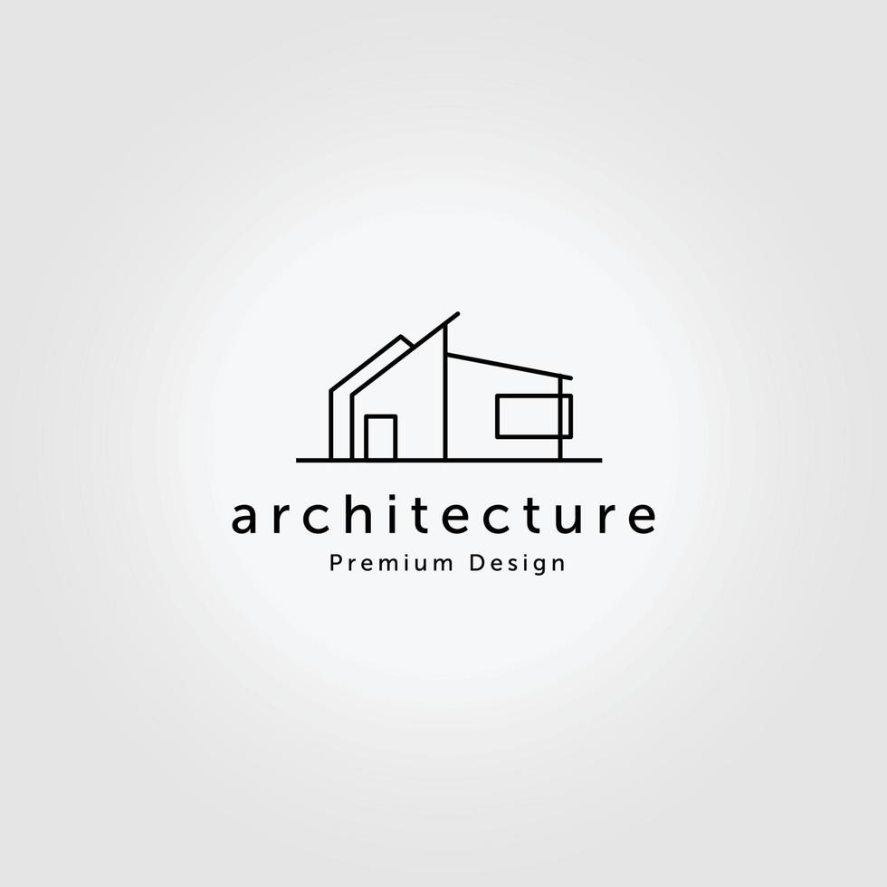 logotipo de diseño minimalista del vector de ilustración de la arquitectura del hogar de la casa