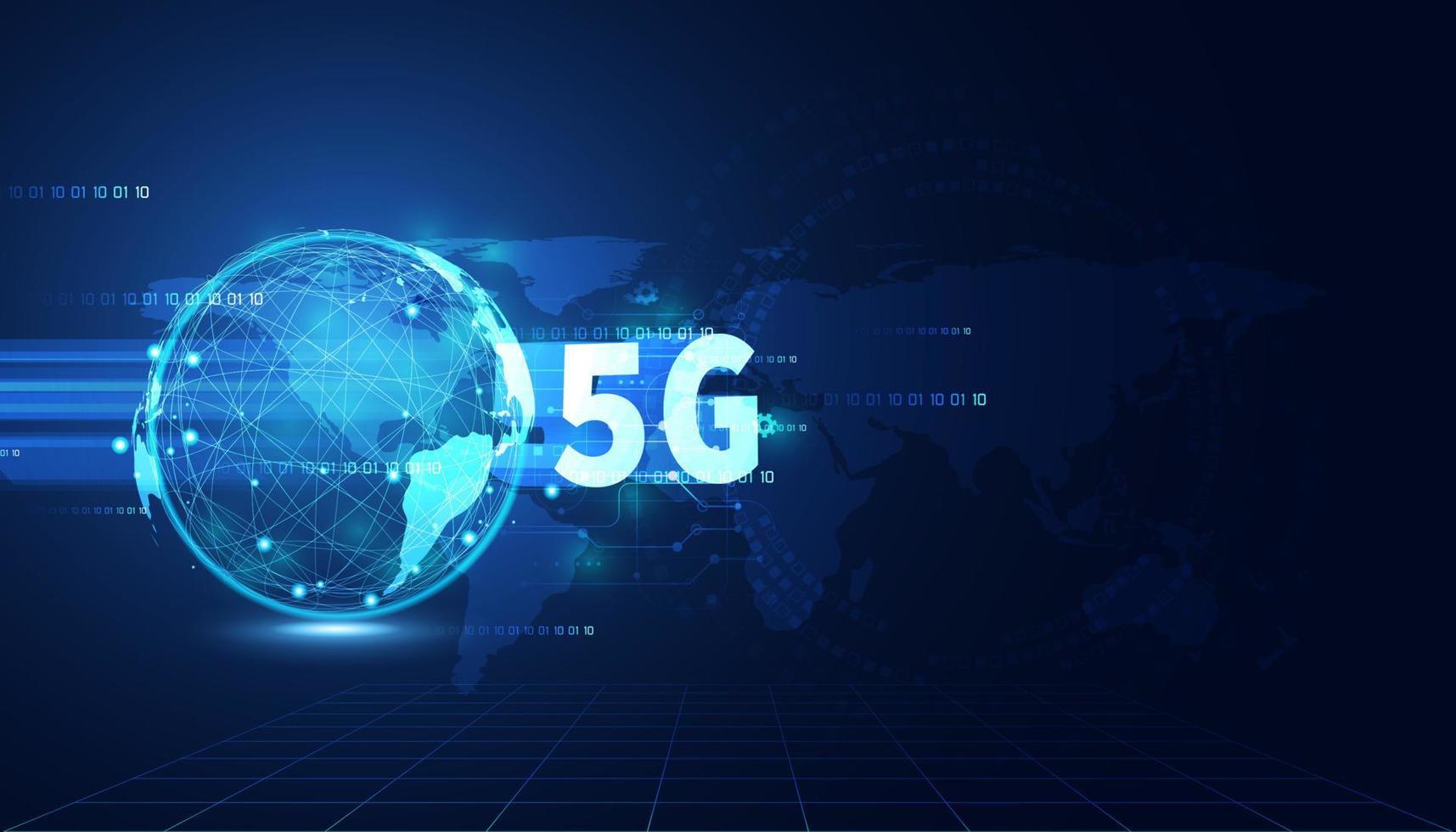 Conexión de comunicación wifi de fondo de concepto de tecnología de Internet inalámbrica 5g y negocios con ilustración de vector de conexión de innovación de alta velocidad de red global.