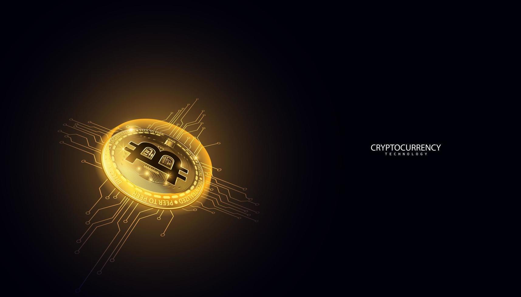 Abstract Digital bitcoin Finance in the Online World Internet, Transactions in Online Systems On the background. vector