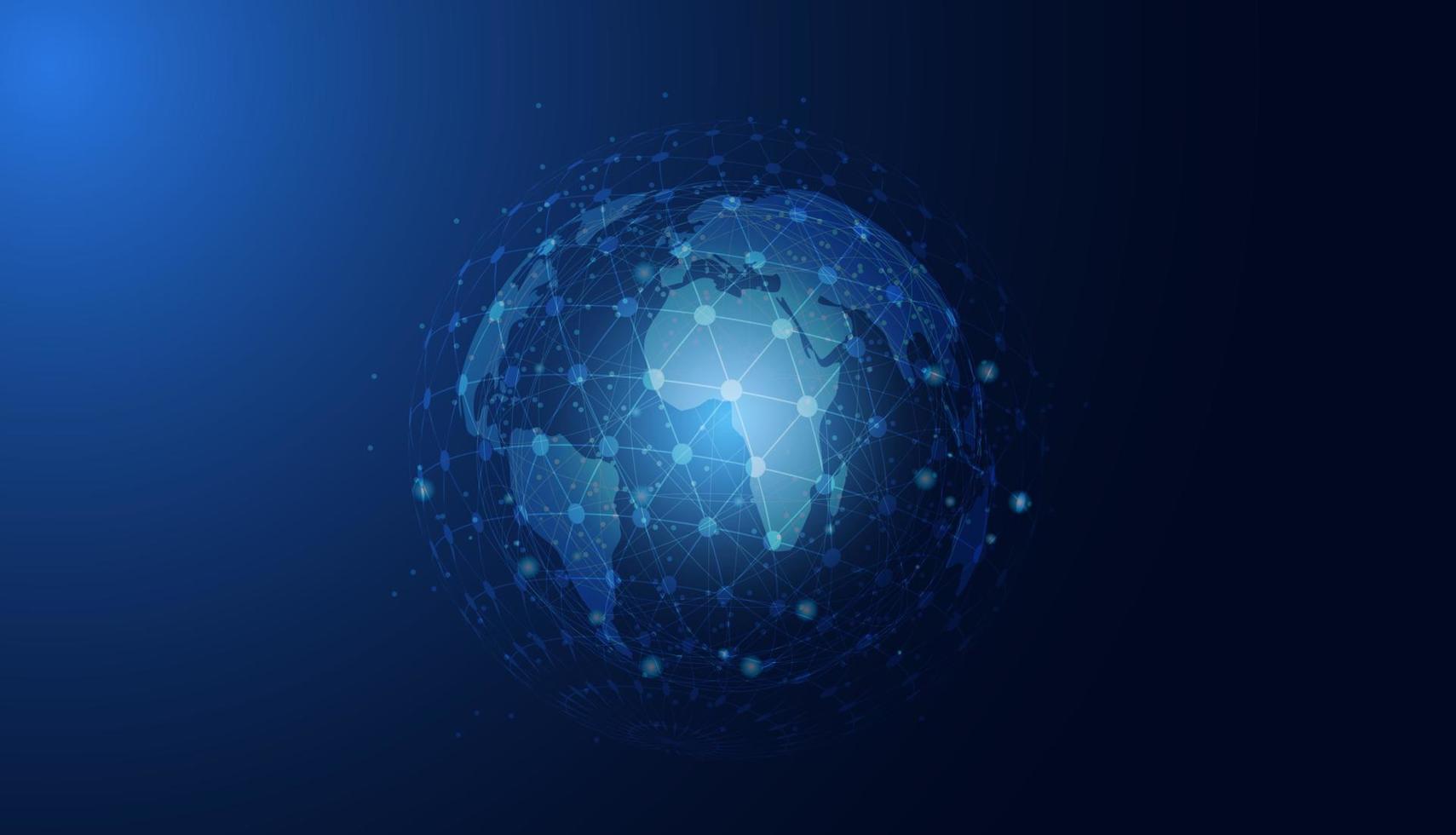 abstract technology concept global circle connection futuristic earth.vector illustration vector
