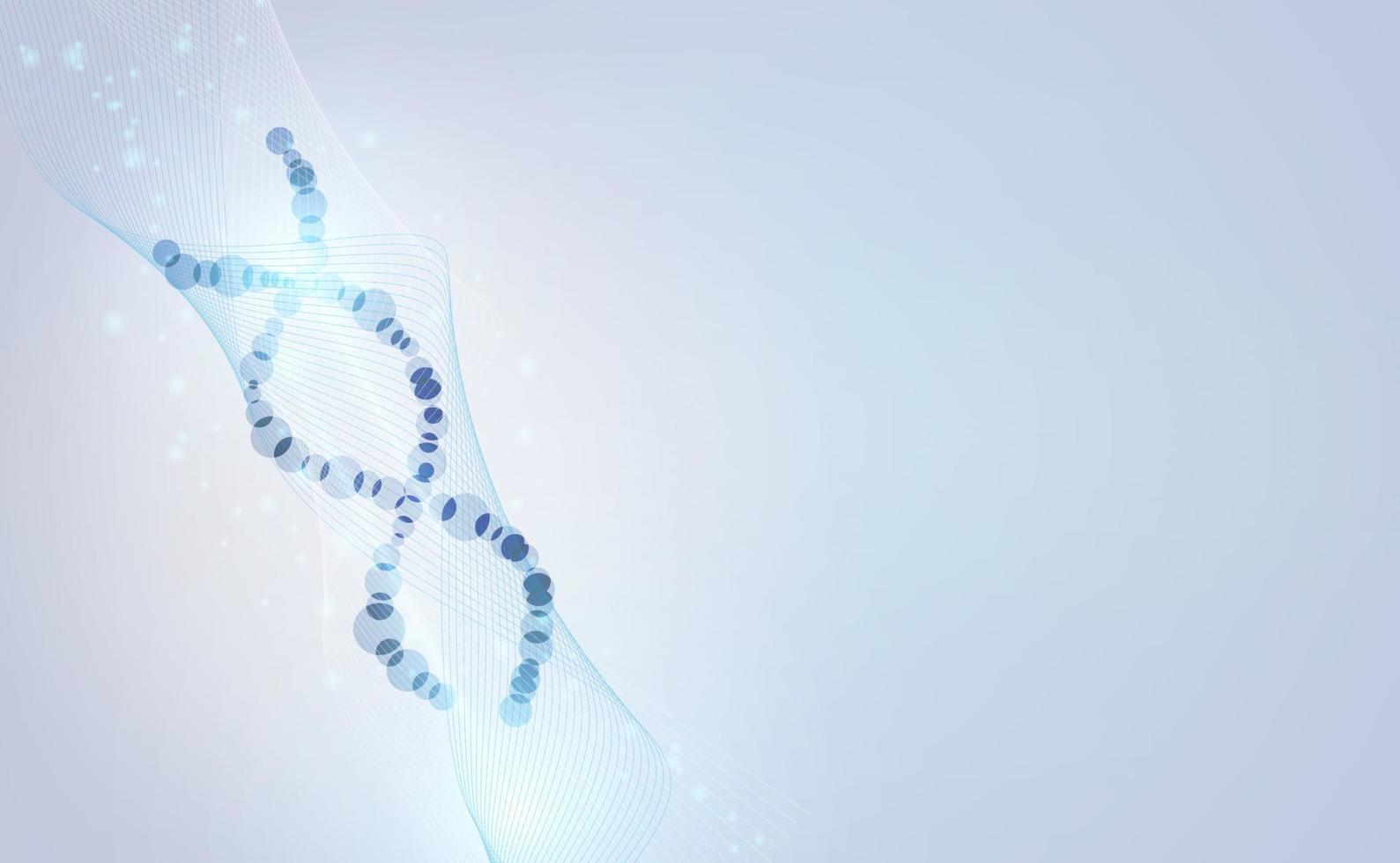 abstract technology concept Wave flow Science DNA futuristic on hi tech blue background connection futuristic colorful.vector illustration vector