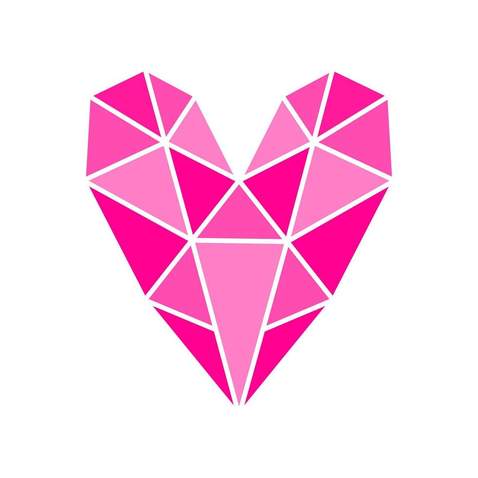 corazón rosa vectorial en un estilo geométrico moderno. ilustración vectorial para su diseño gráfico. logotipo geométrico en forma de corazón. elementos de diseño para el día de san valentín. vector