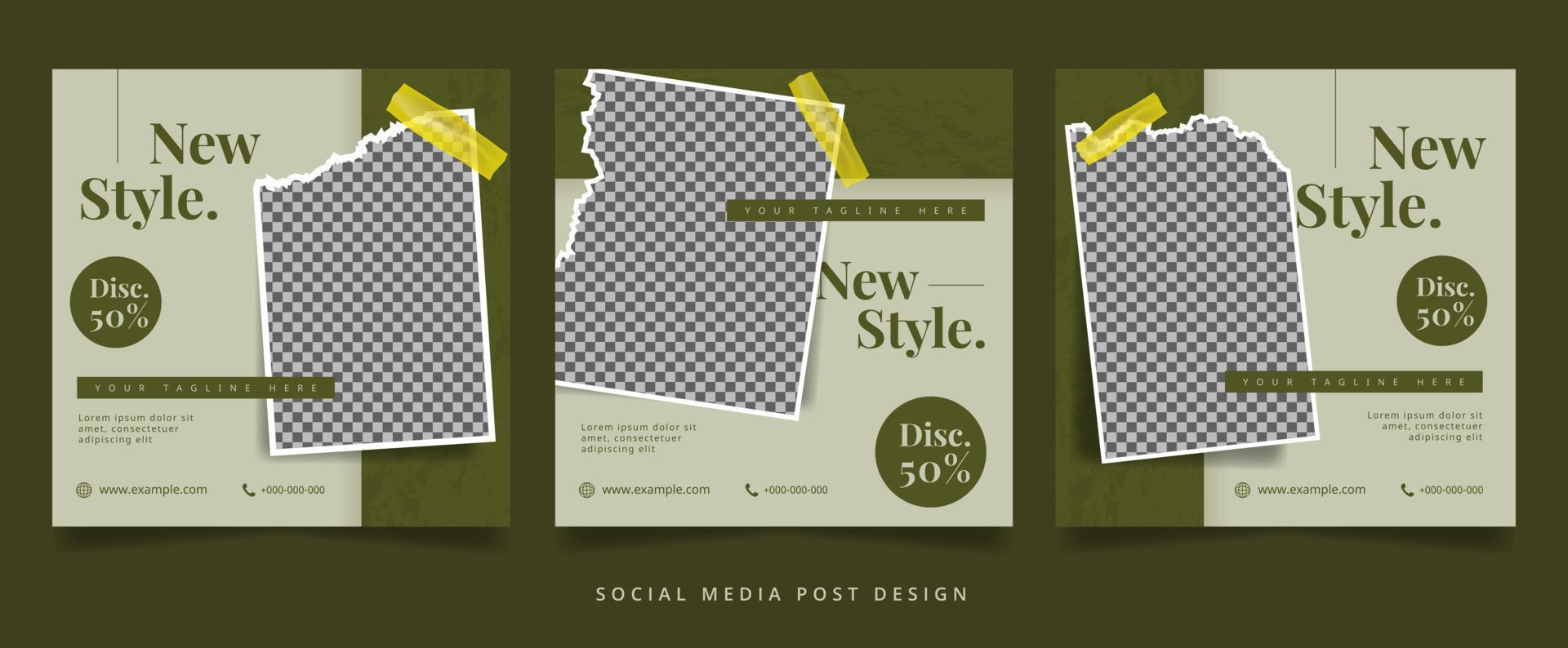 Set of Elegant Classic Fashion Flyer or Social Media Banner vector