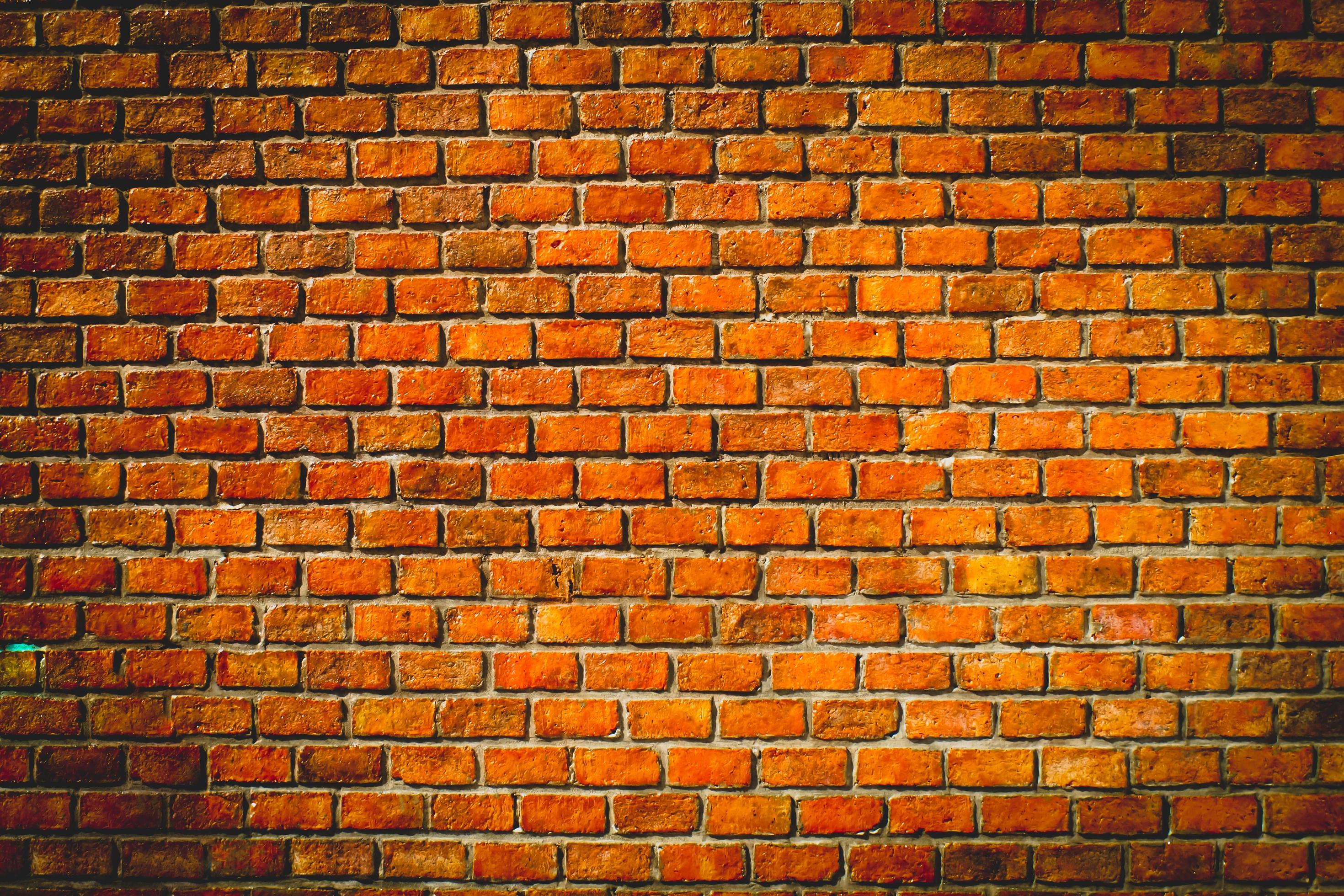 orange brick wall background. orange brick grunge wall background