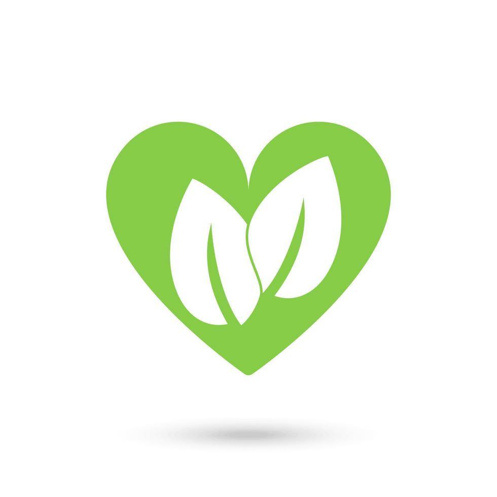 Love green logo template. Vector illustration.