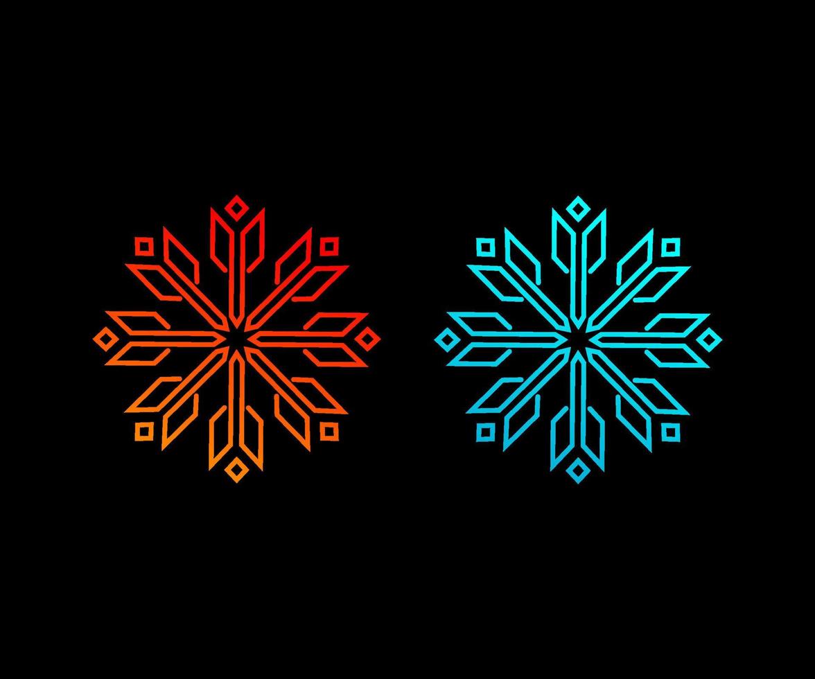 Snowflake logo design, illustration of snowflake vector