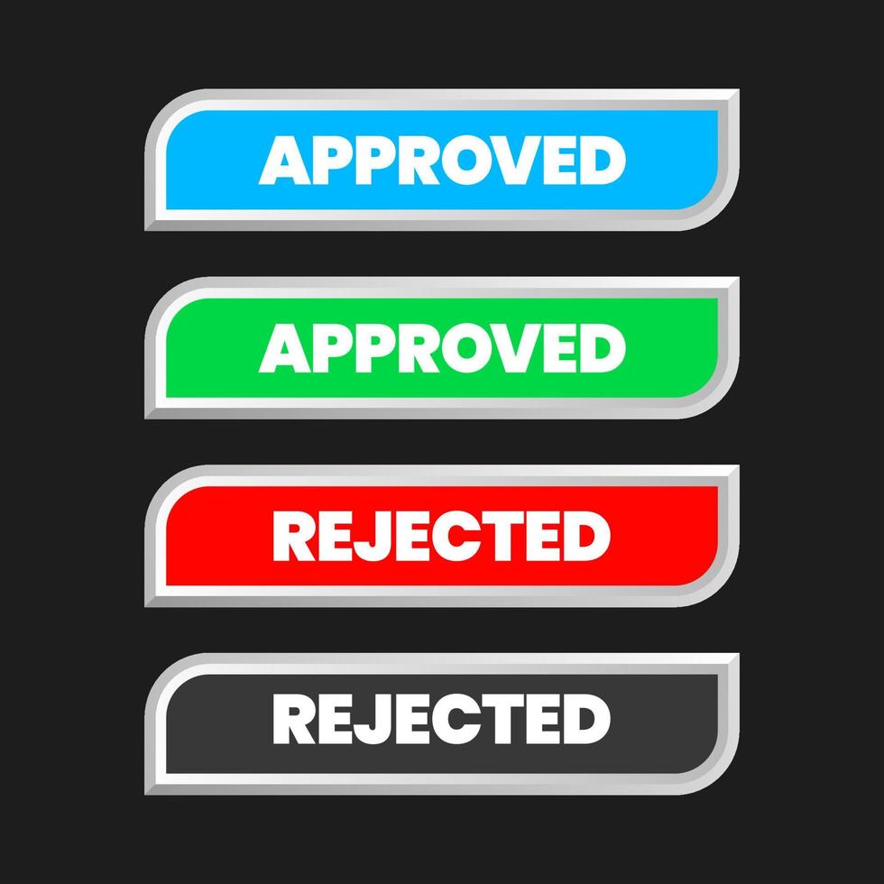 buttons set, Approved and rejected button, yes and no buttons, accepted and not accepted buttons, agree and disagree icons, rejected, true vector