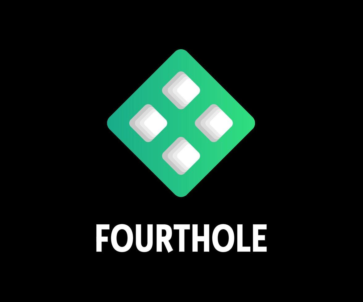 Logo design concept, 4 hole in square form vector