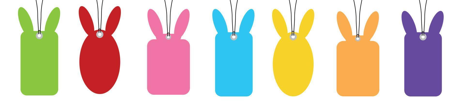 Colorful Pendant Easter Eggs With Bunny Ears Frame vector