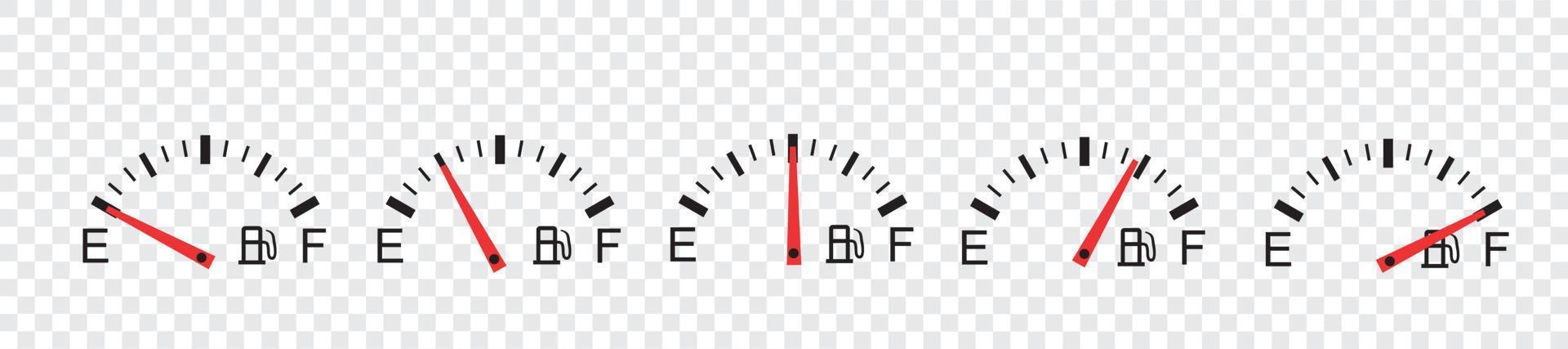 full fuel gauge icon set, vector illustration