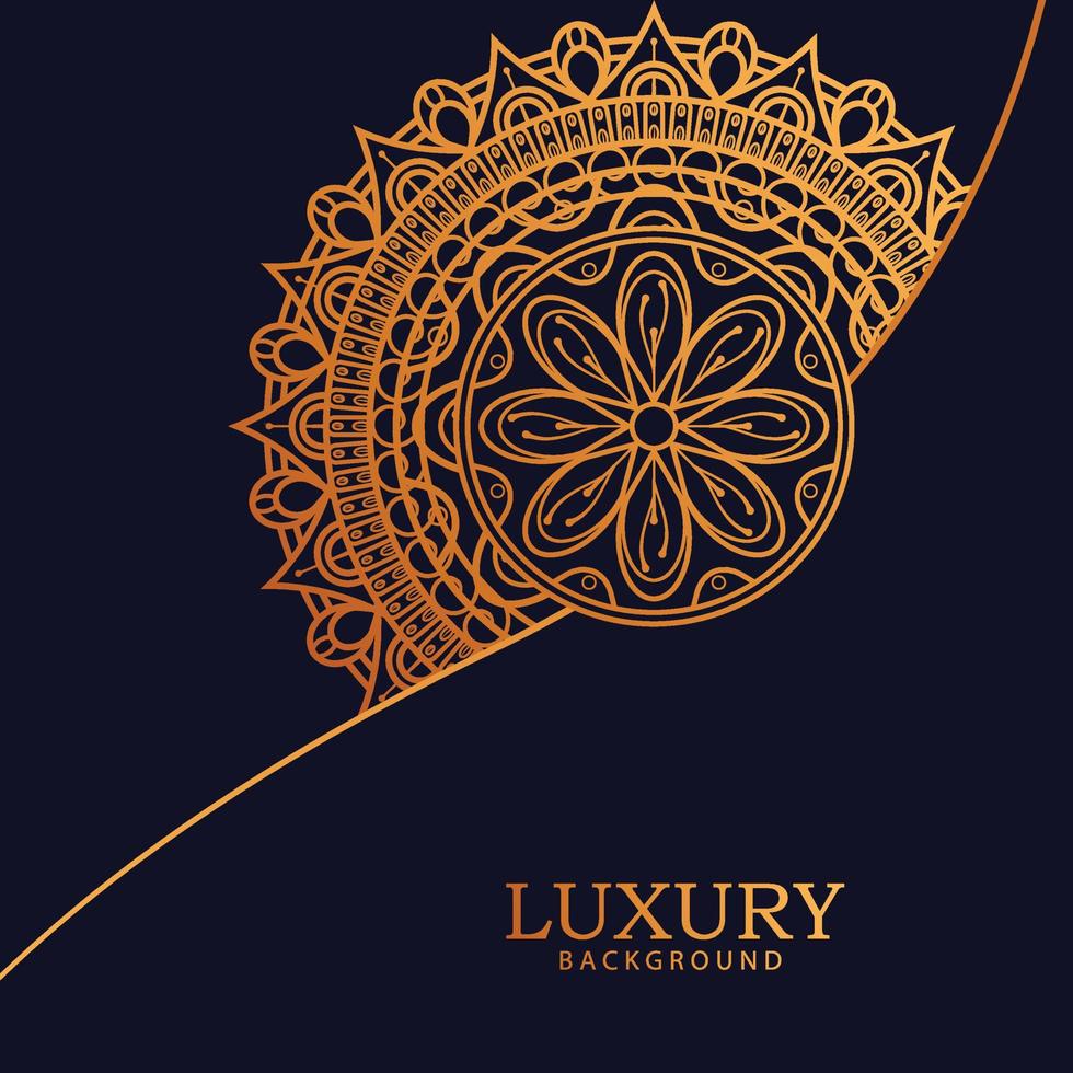 fondo de vector de mandala de lujo con vector de patrón real arabesco dorado en ilustración