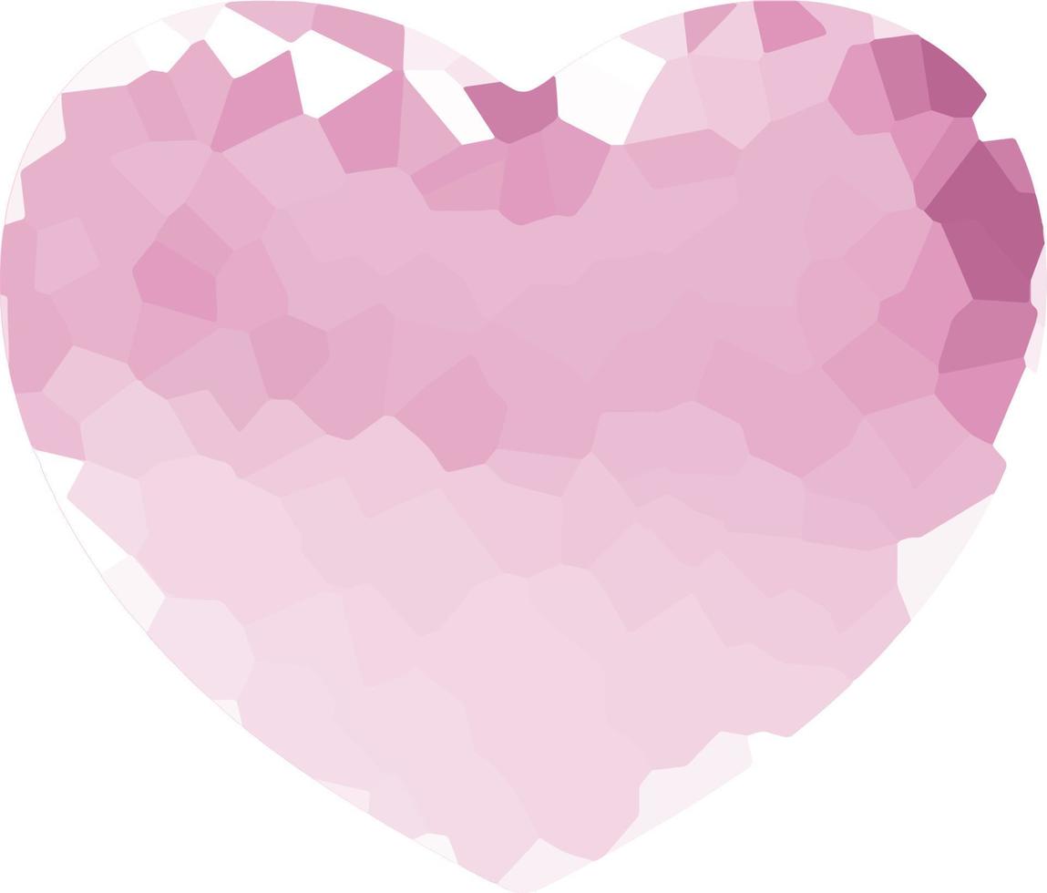 Colorful polygon heart. vector