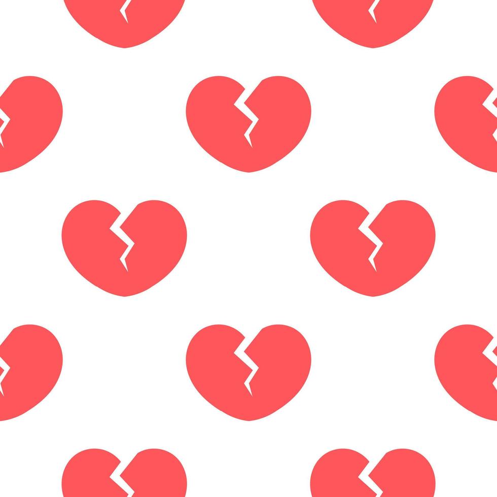 broken heart seamless pattern in pink vector