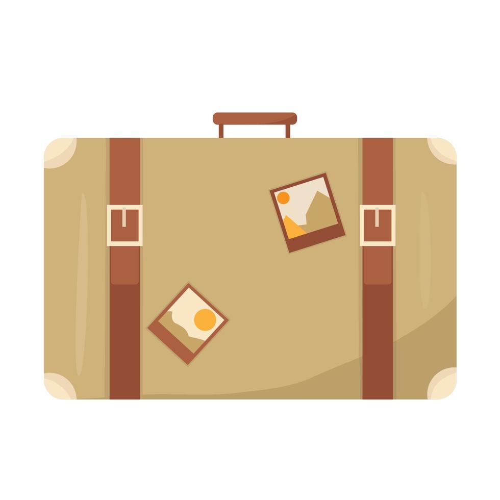 Flat style travel suitcase isolated on white background vector