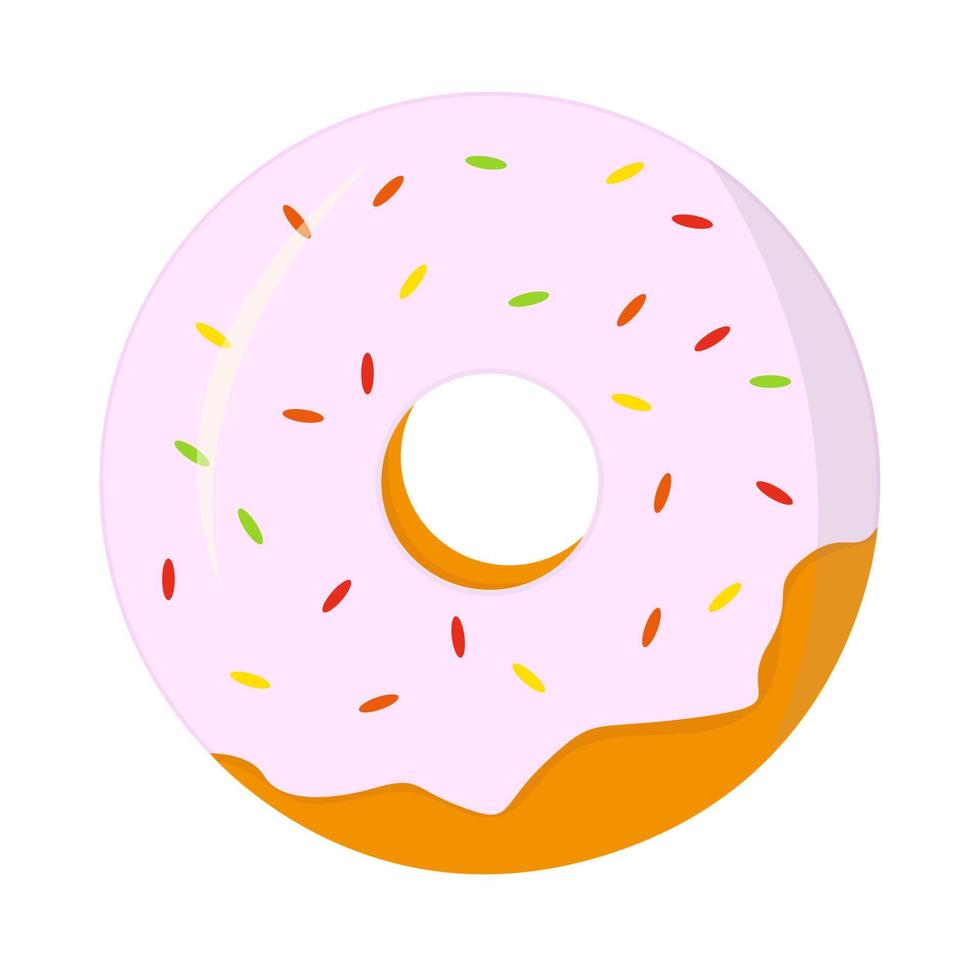 donut cubierto con hielo aislado sobre fondo blanco. vector