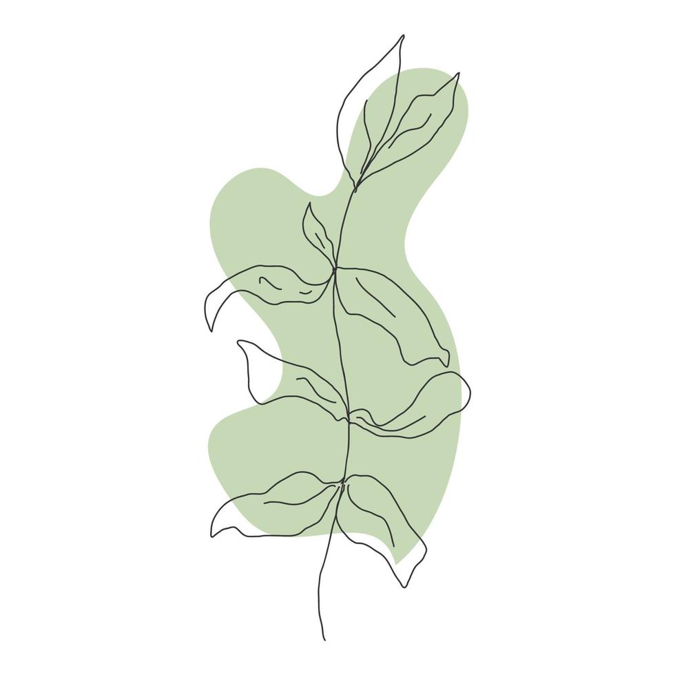 Leaf in line style isolated on white background vector