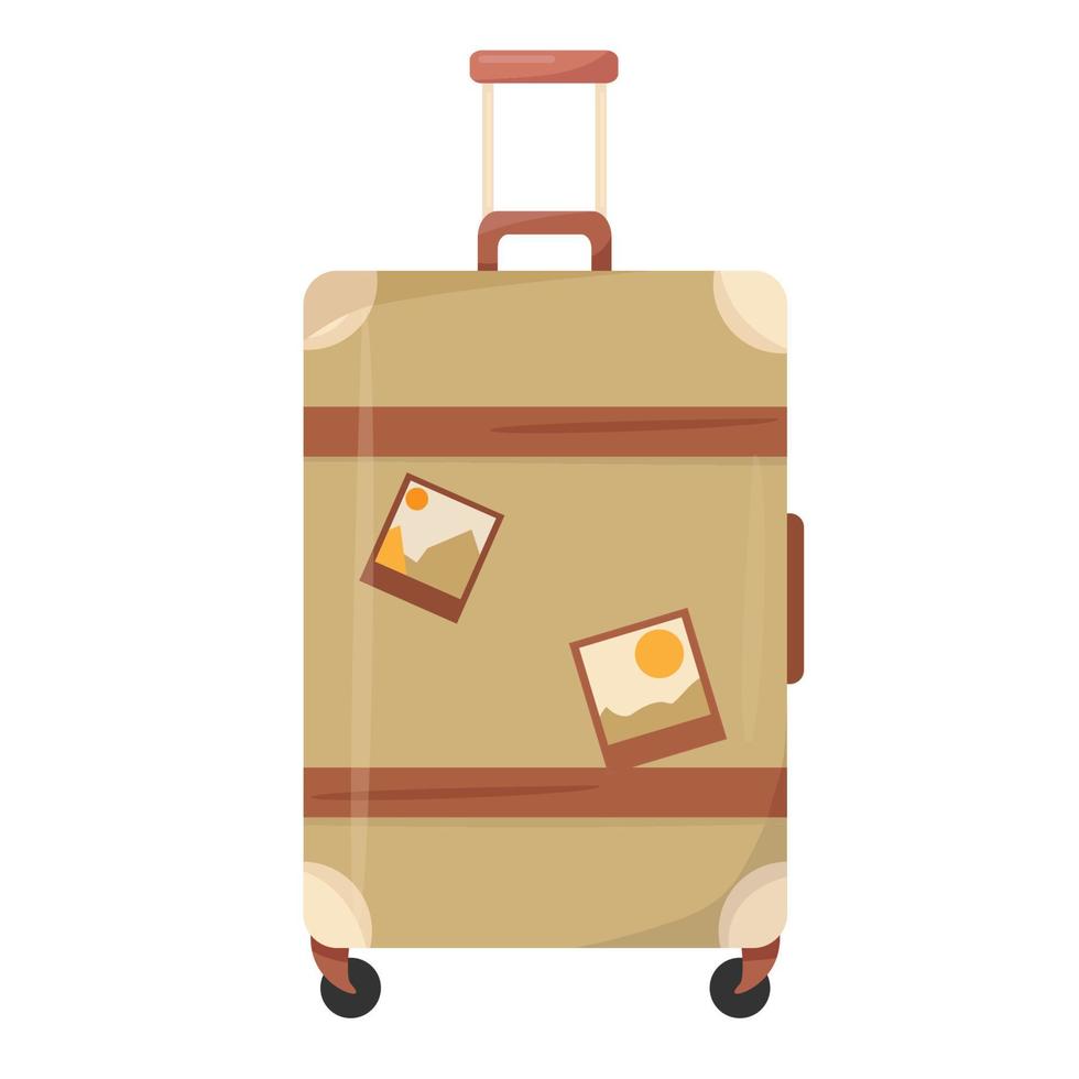Flat style travel suitcase isolated on white background vector