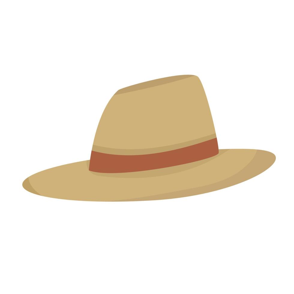 sombrero de viajero en estilo plano aislado sobre fondo blanco vector