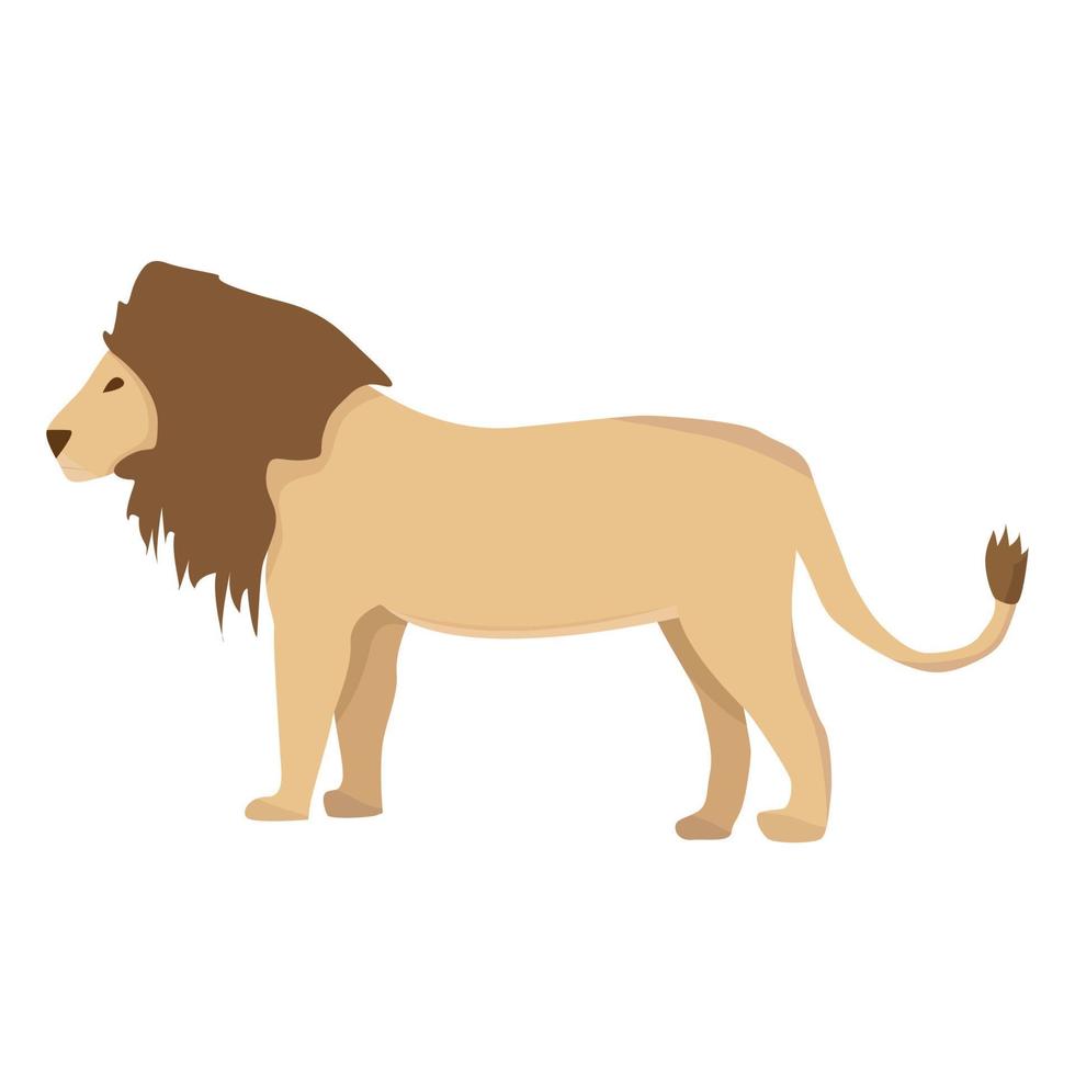 African lion in flat style isolated on white background vector