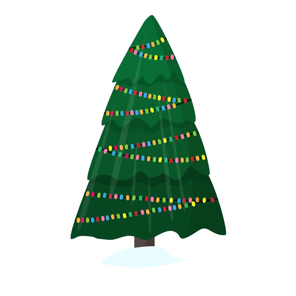 Christmas tree isolated on white background vector