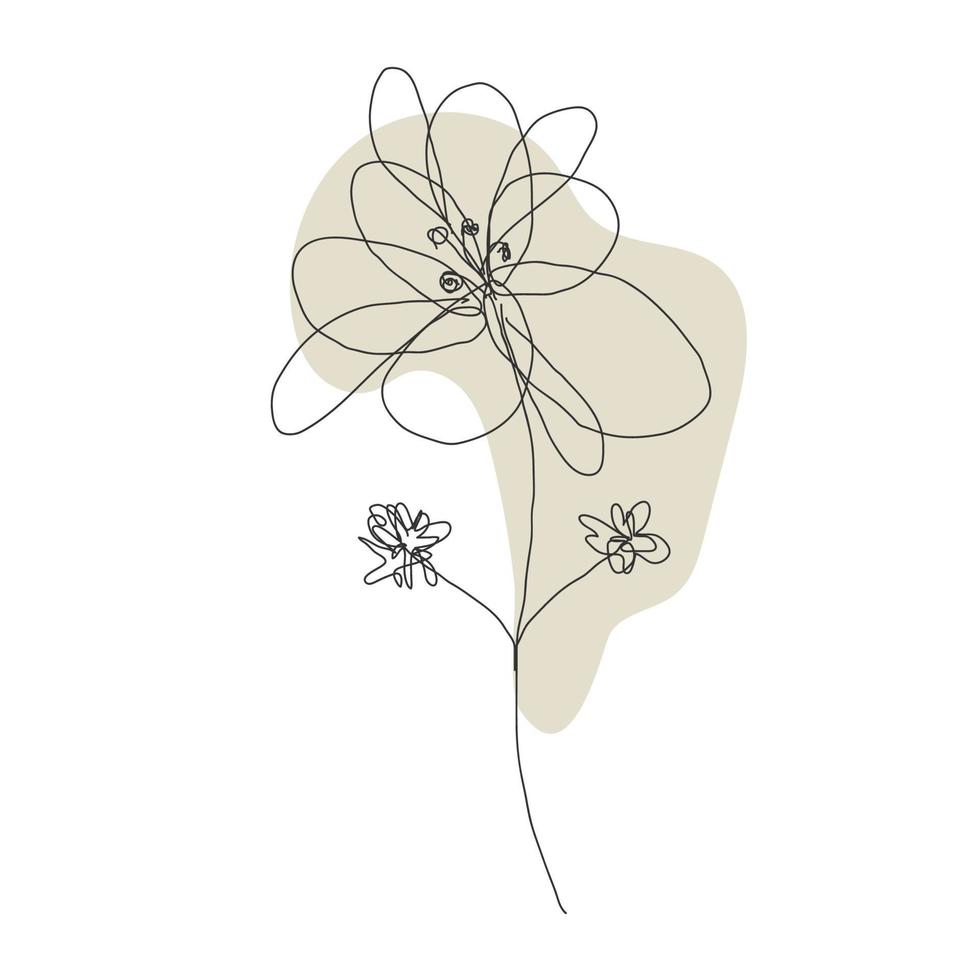 Line style flower isolated on white background vector