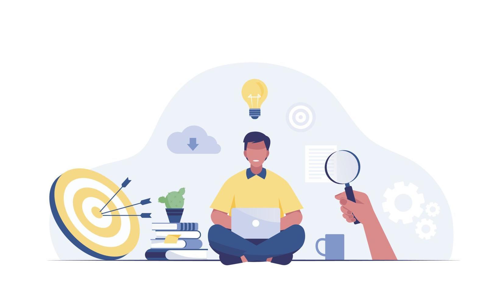 businessman work from home workplace concept and business smart working online connect anywhere concept vector
