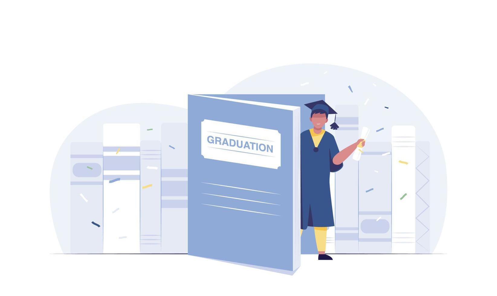 Boy graduation uniform. Education Concept illustration. vector