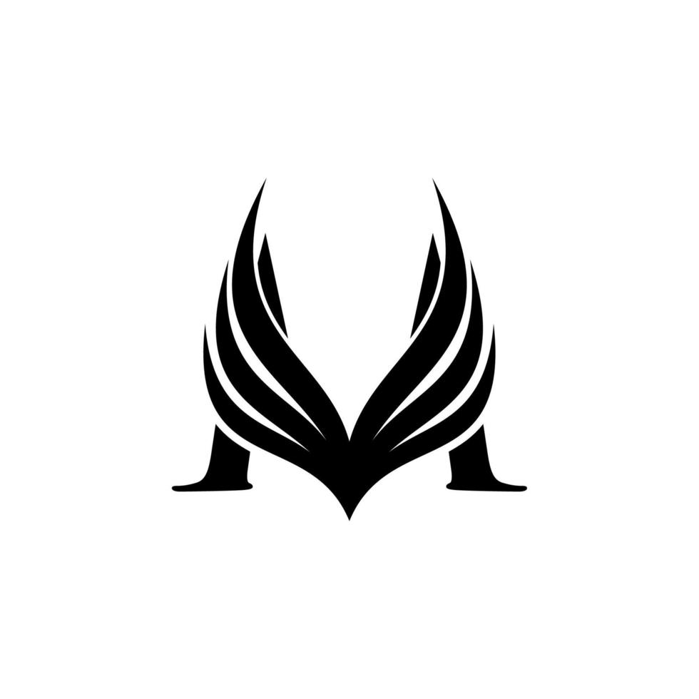 logotipo de la letra m inicial y elemento de diseño de alas del símbolo de las alas, icono del logotipo de la letra c inicial, plantilla de logotipo inicial vector