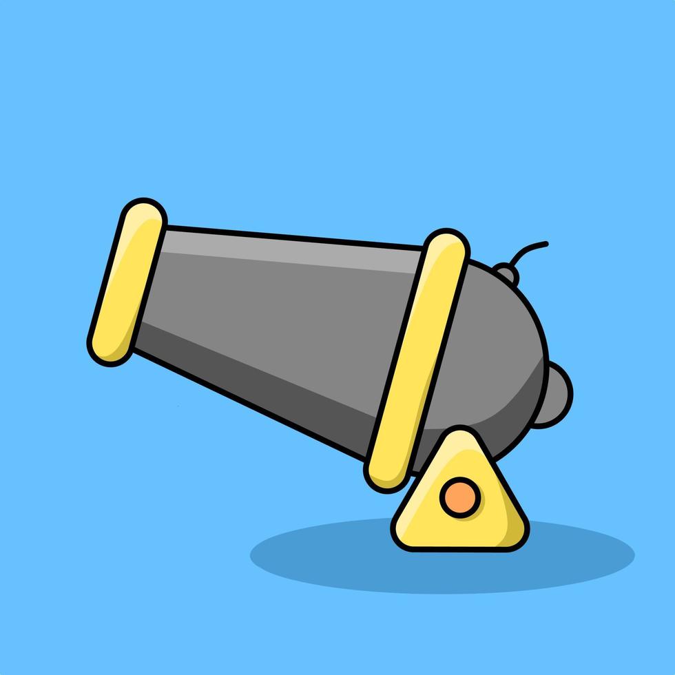 Cute cartoon cannon with outline vector