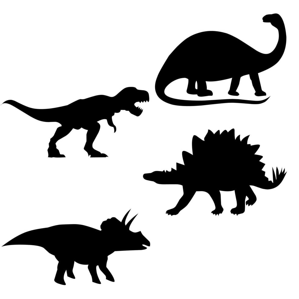 Dinosaur silhouette icon vector