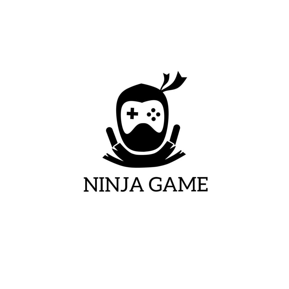 plantilla logo ninja juego vector