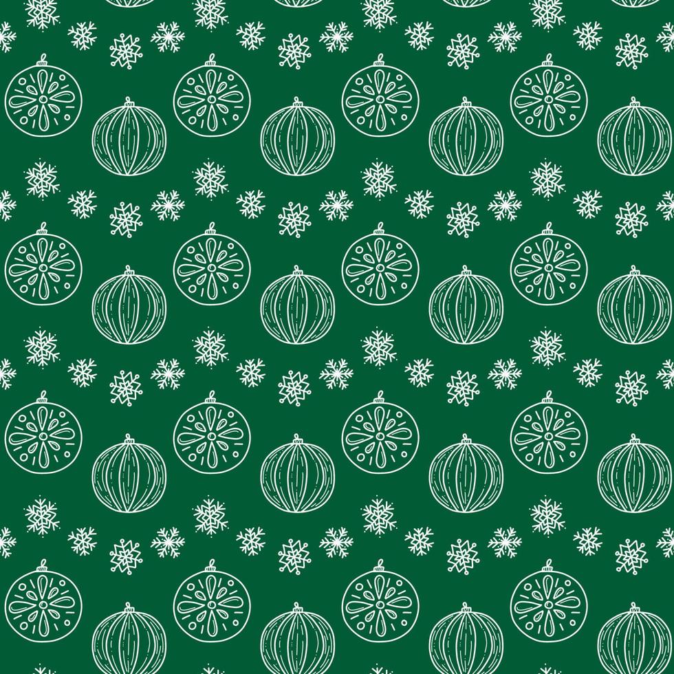 christmas pattern with Christmas tree toys for packaging and decoration vector