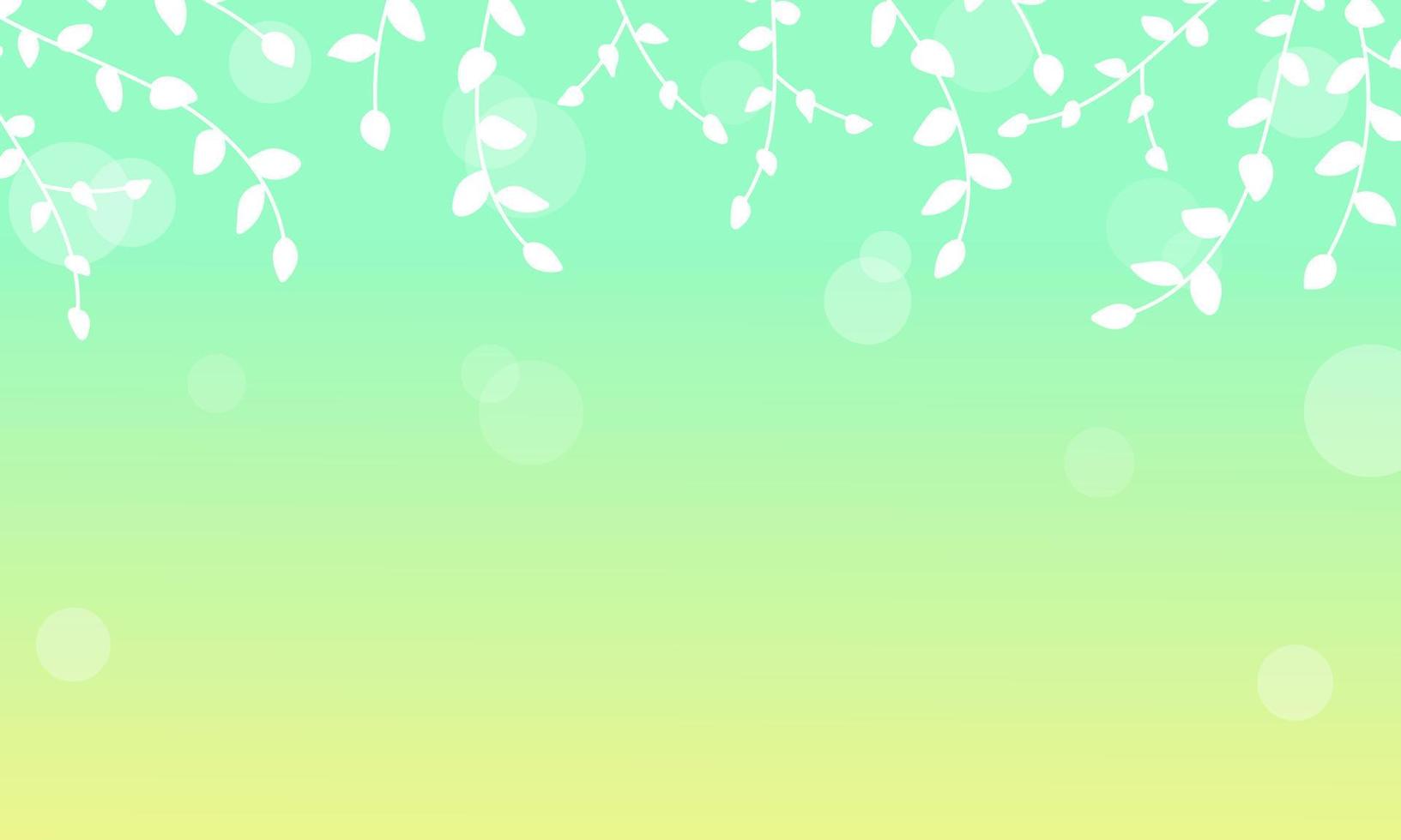 Abstract spring or summer background. Yellow and blue gradient background with branches and glares vector