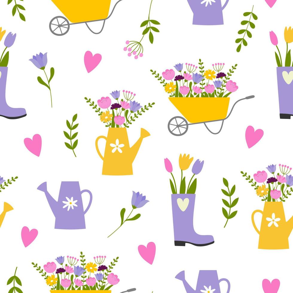 Spring seamless pattern. Background for scrapbooking, greeting card, party invitation, print, wrapping paper. vector