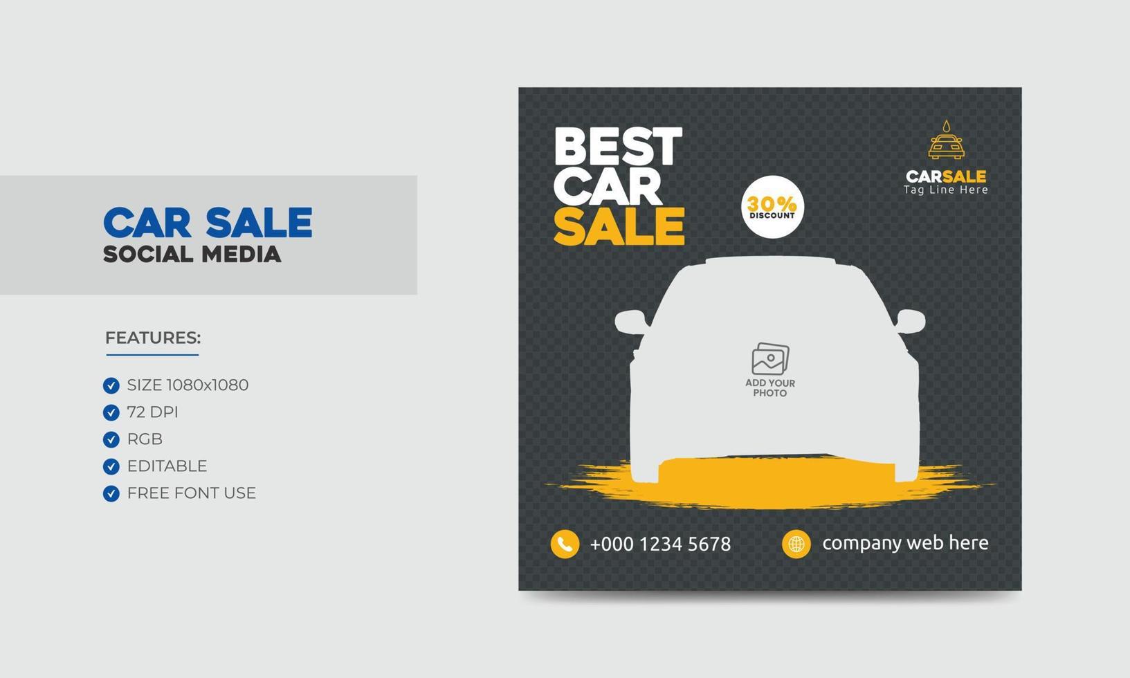 Car Sale Promotion Social Media Post Banner Design Template vector