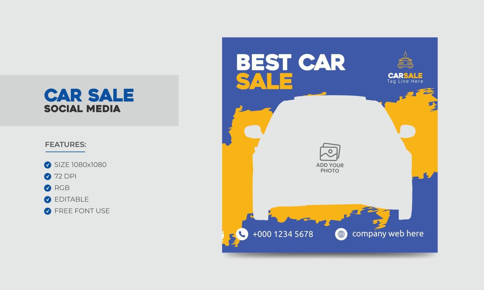 Car Sale Promotion Social Media Post Banner Design Template. Car Rental Service Social Media Ads Banner vector