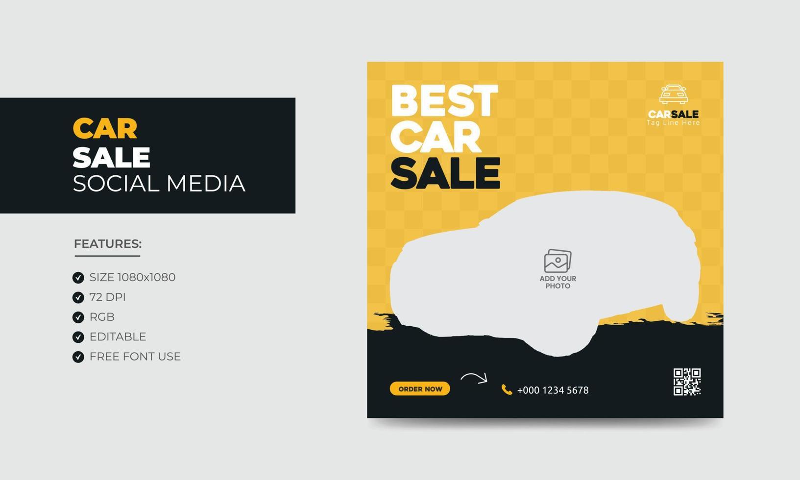 Car Sale Promotion Social Media Post Banner Design Template. Car Rental Service Social Media Ads Banner vector
