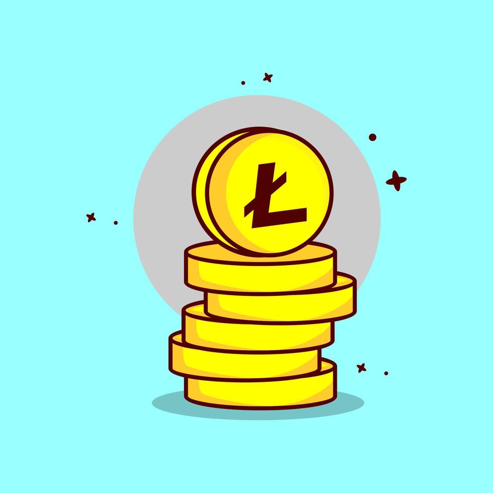 icono de vector criptográfico de litecoin