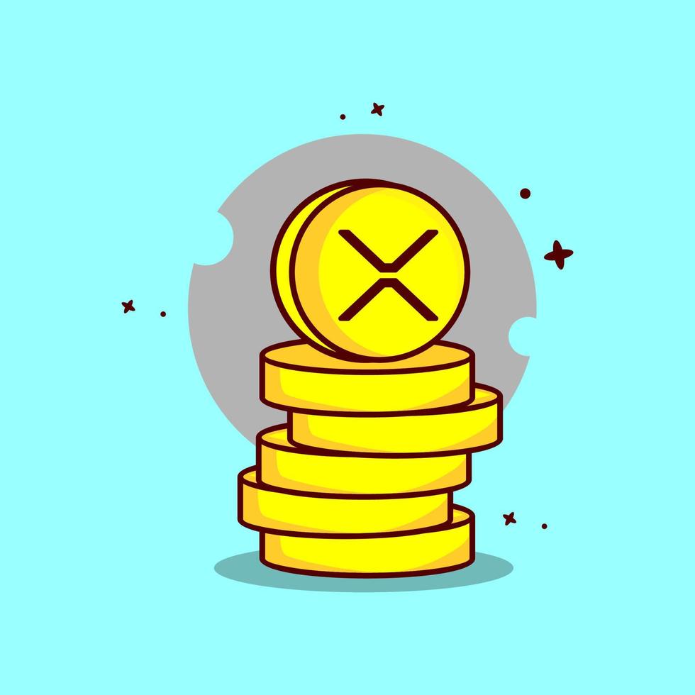 Xrp Crypto Flat Icon illustration vector