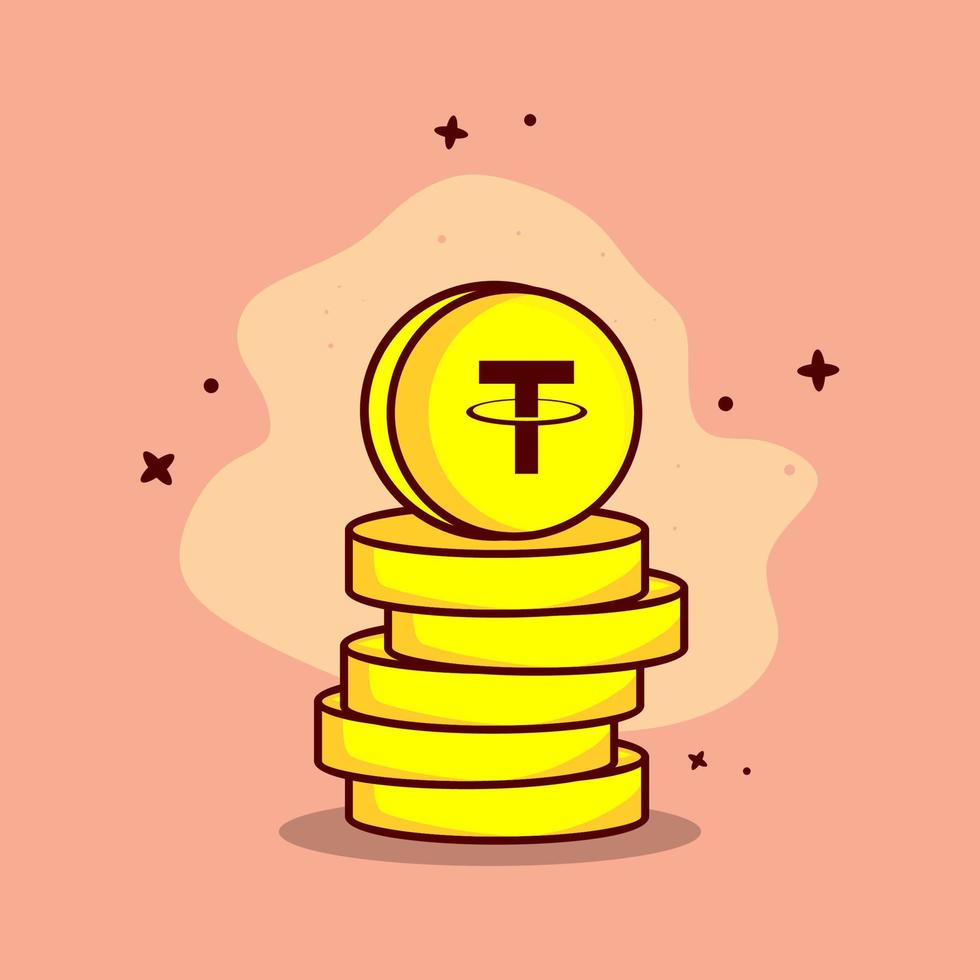 USDT Crypto Flat Icon vector