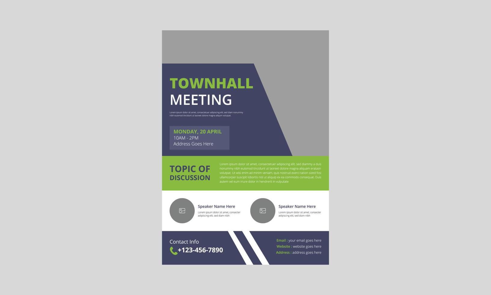 Town hall meeting flyer template design. Town hall meeting flyer samples. Conference poster leaflet design, A4 size, cover, poster, print-ready vector