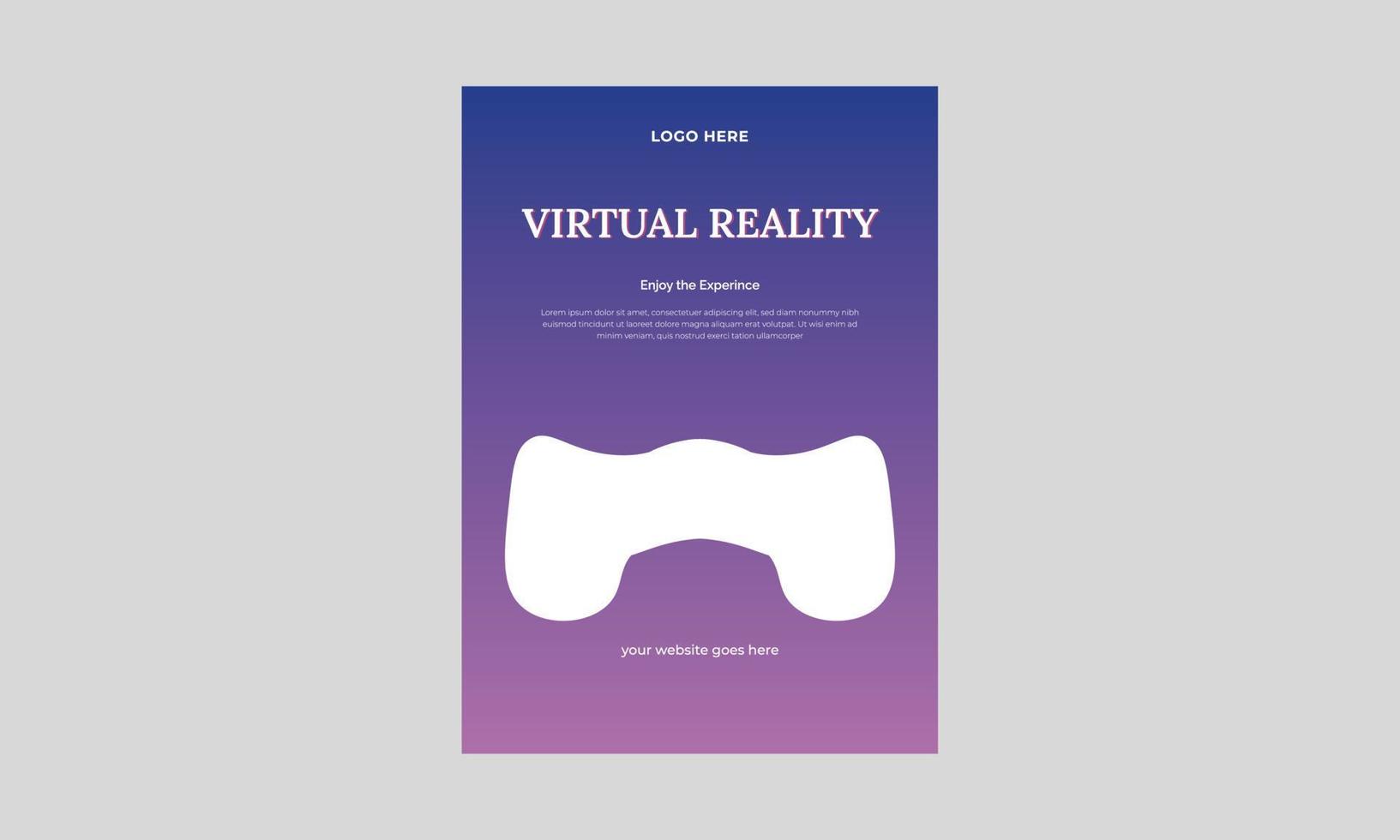 plantilla de volante de realidad virtual, plantilla de diseño de volante de evento vr, plantilla de póster de innovación tecnológica. vector