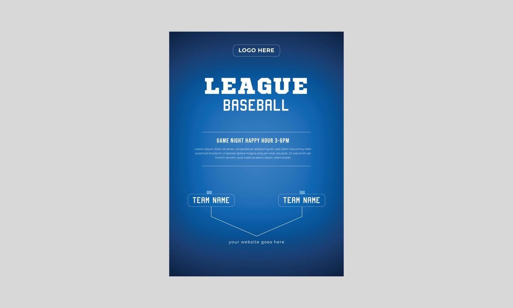 Baseball League Flyer, Poster Template of Baseball, A baseball party flyer illustration, Vector EPS 10. EPS file contains.