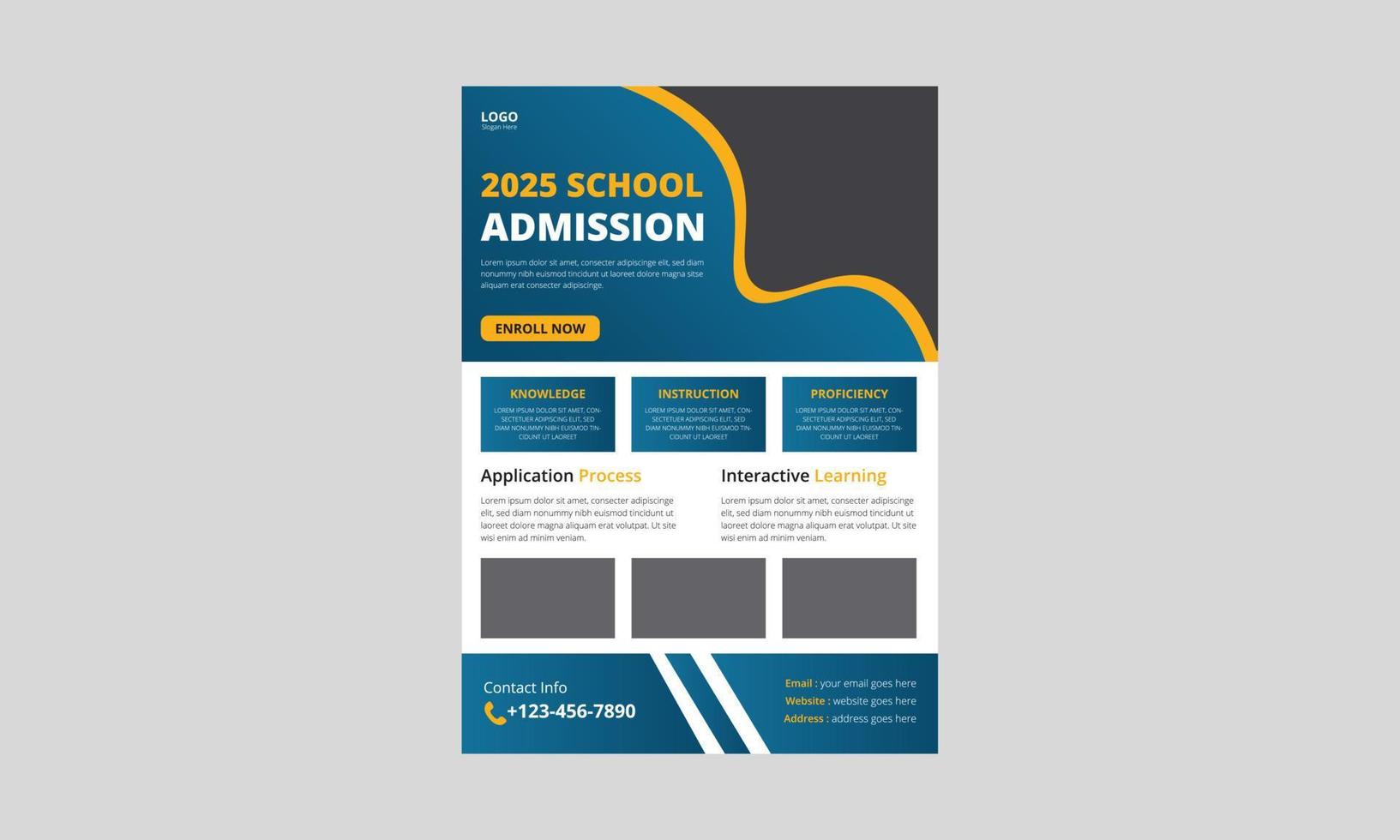 School Admission Flyer Template, Junior School Admission Flyer, Kids back to school education admission flyer poster layout template, cover, flyer, poster, a4 size design vector